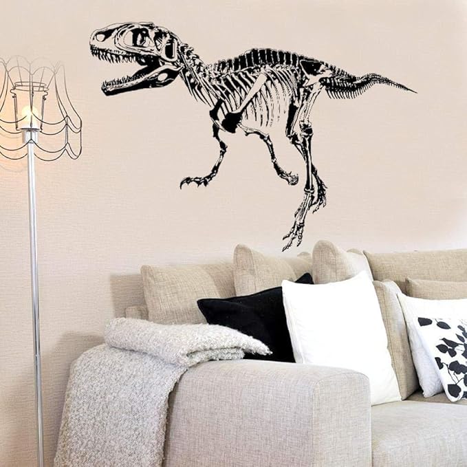 pegatinas de pared dinosaurio Fósil Arte Moderno S Negro Esqueleto De