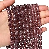 About 45pcs 8mm Natural Stone Beads Lepidolite Beads Crystal Gemstone for Jewelry Making, DIY Bracelet Necklace