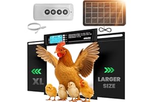 Extra Large Automatic Chicken Coop Door Solar Powered with Remote – LCD Display, Light Sensor, Timer & Anti-Pinch Function – 