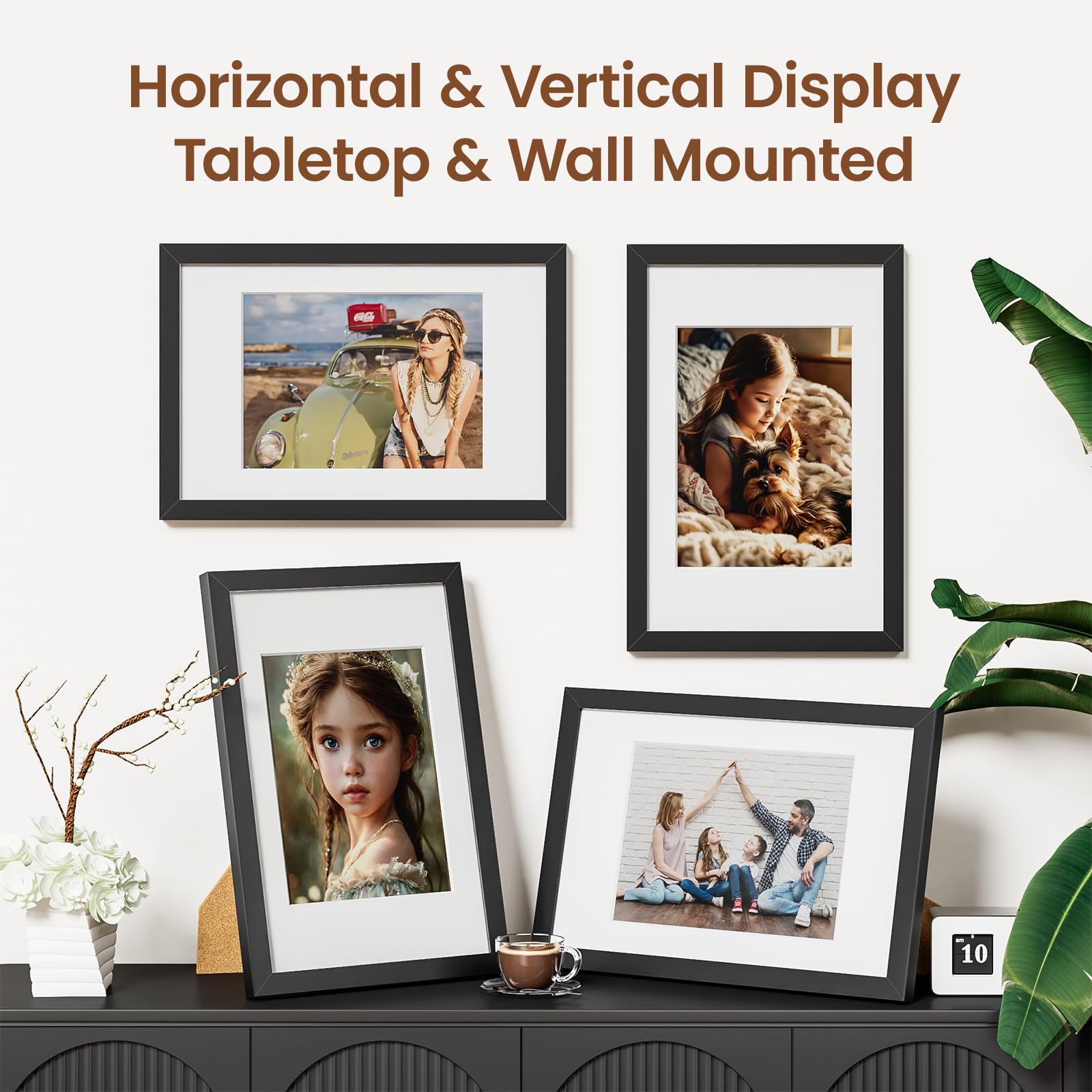 Heimlove 8x12 Picture Frames with Mat to Display