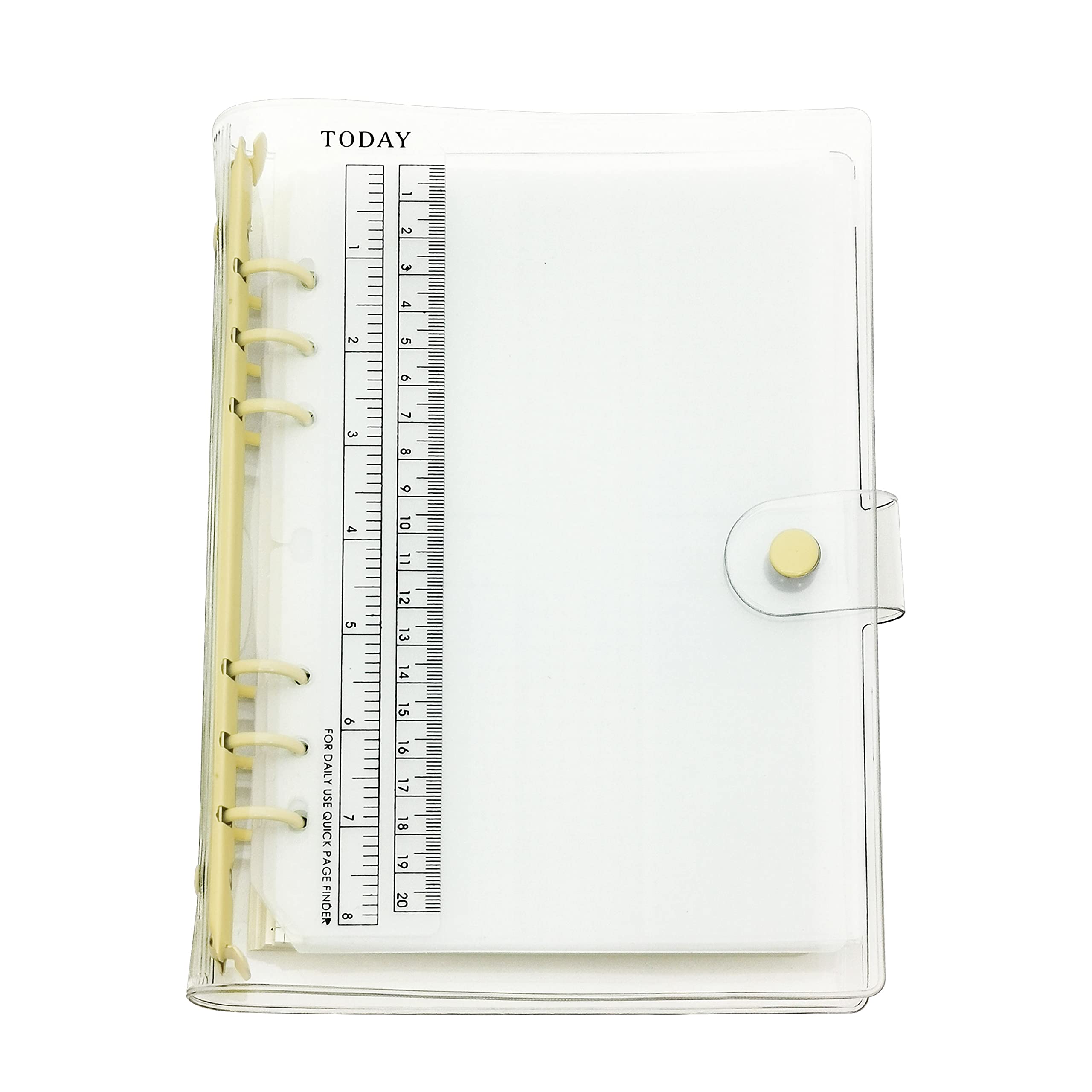 A6 A5 6-Holes Colorful PVC Cover Round Ring View Binder with Snap Button Closure File Folder (Popcorn, A5 Combo) — image 1