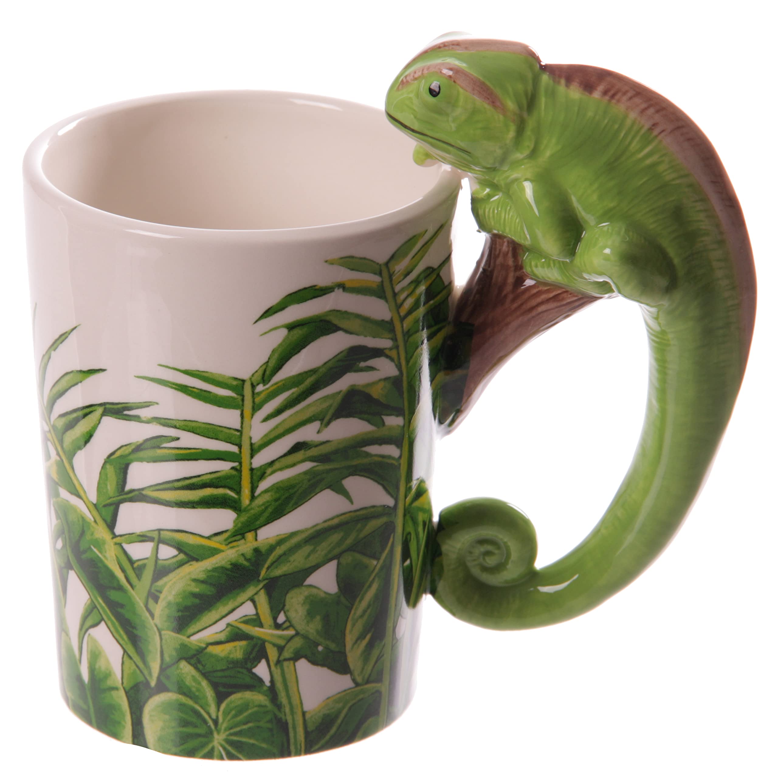 Puckator Chameleon Ceramic Shaped Handle Tea Coffee Mug - Funny Home Accessories - Cute Gifts for Girlfriend - Large Mugs for Men Women Hot Drinks - Cute Cups Presents - Secret Santa Gift - Cup Set