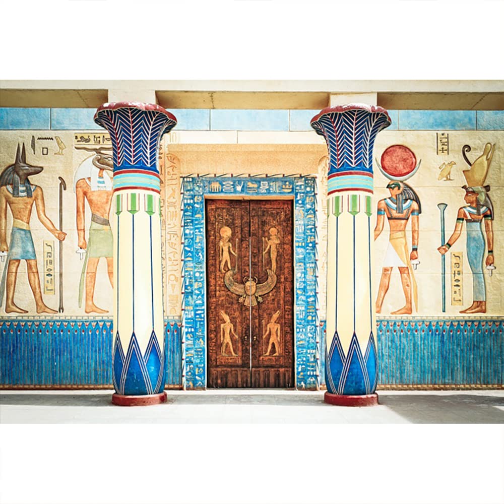 YongFoto 15x10ft Photography Backdrop Ancient Egypt Scene Murals Pharaoh Temple Hieroglyphic Egyptian Papyrus Backdrops Photo Shoots Party Adult Kids Baby Portrait Photo Background Studio Props