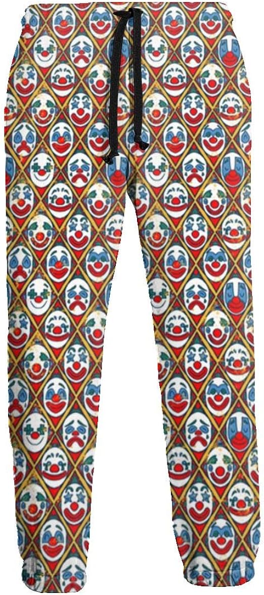 Bruce Tout Mens Sweatpants Vintage Clowns Circus Pattern Joggers
