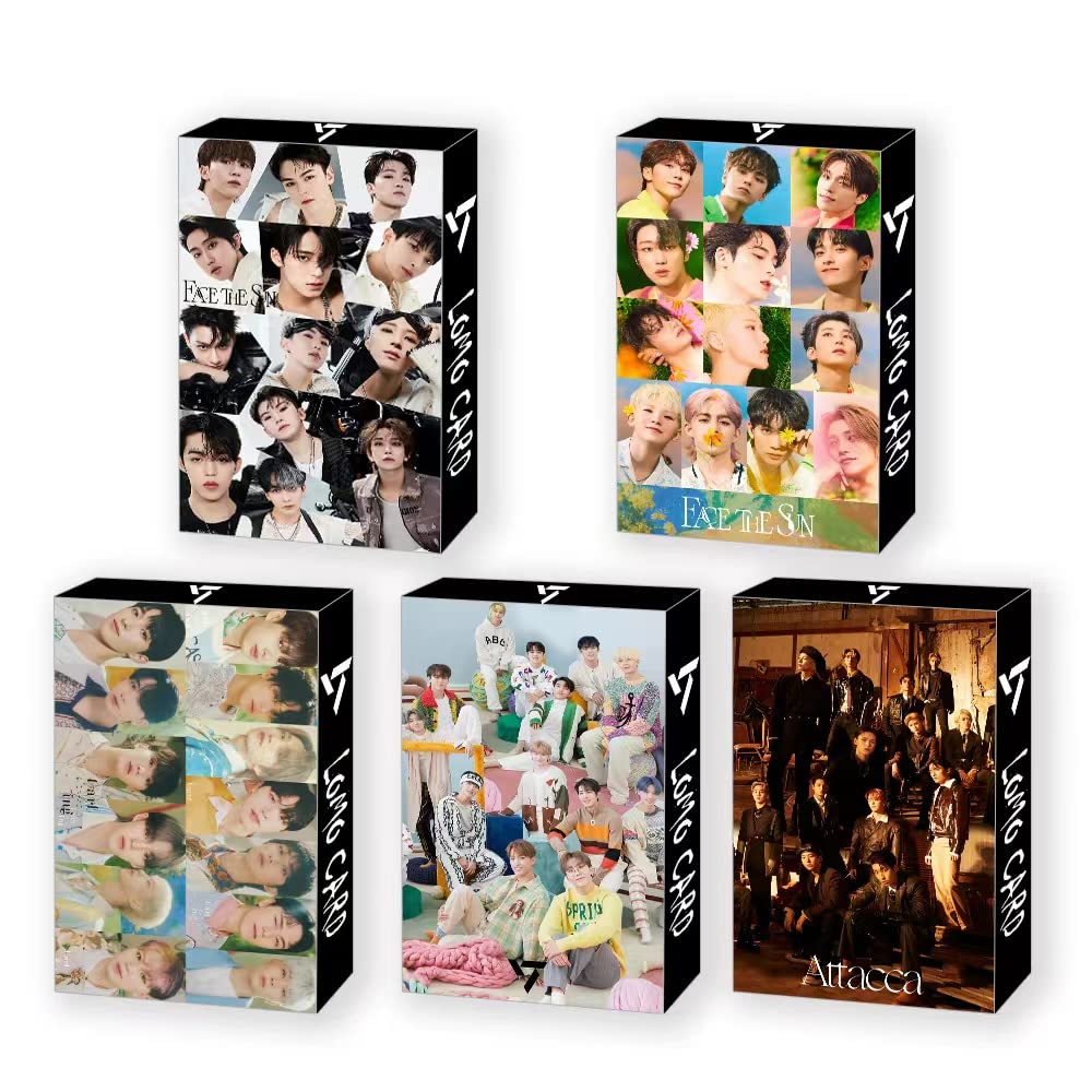 5 Pack/150 Pcs SEVENTEEN Lomo Card Kpop Photocards Greeting Card with Postcards