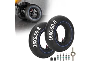 RUTU 2 Pack 16x6.50-8 16x650-8 16x7.5-8 Inner Tube with TR13 Straight Vavle and Installation Accessories for ATV Quad 4 Wheeler Golf Cart Tractor Lawn Mower Tillers Railers Wheelbarrow Utility Trailer