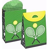 Big Dot of Happiness You Got Served - Tennis - Baby Shower or Tennis Ball Birthday Gift Favor Bag - Party Goodie Boxes - Set of 12