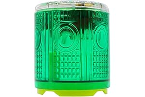RISOON Solar Strobe Warning Light, with Strong Magnetic Base High Bright LED Flashing 360° Wireless Control Automatically Turn On Waterproof IP65 for Construction, Traffic, Factory, Safety Sign (Green)