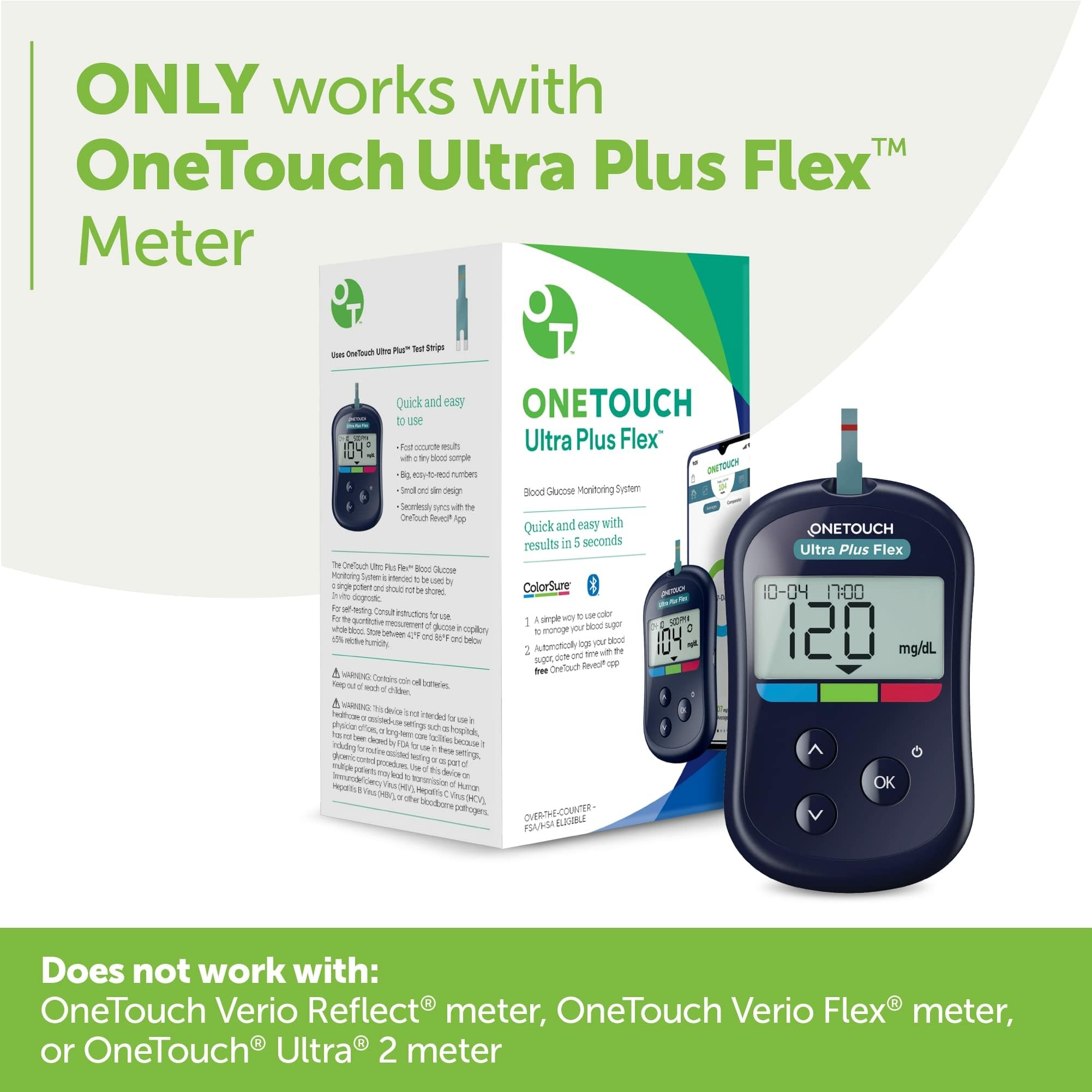 OneTouch Ultra Plus Diabetic Test Strips - 60 ct (Only Works with OneTouch Ultra Plus Flex Blood Sugar Meter)
