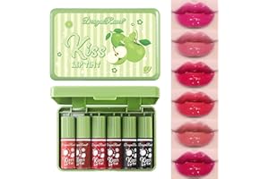 MINILING 6 Colors Lip Tint Stain Set, Lip Stain Long Lasting Waterproof, Non-sticky & Lightweight Lip Tint, Multi-Use Liquid Blush & Lip Stain, Korean Lip Gloss with Moisturizing Lip Color Tint