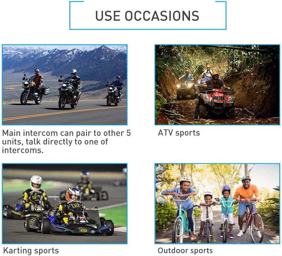 V6 Motorcycle Helmet Intercom Wireless Bluetooth Motorcycle Intercom Headset, 1200m 6 Riders - Image 3