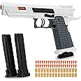 Toy Gun, Soft Bullet Toys Gun for Boys, Toy Foam Blaster with 40 Soft Bullets, Empty Shell Ejecting Toy Gun Pistol, Christmas Birthday Gifts for Boys & Girls Age 8+ (White)