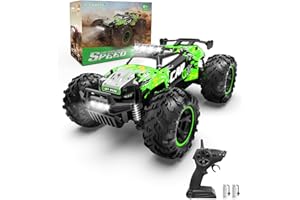 Carox Remote Control Car, 2.4GHz 26KM/H High Speed RC Car, 1:18 Off-Road Monster Truck with LED Lights, Proportional Throttle & 1800mAh Rechargeable Batteries – Ideal Gift for Boys 6+