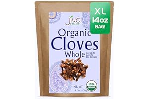 JIVA ORGANICS Jiva Organic Cloves Whole 14 Ounce Bulk Bag - Non-GMO, Keto Friendly, Non Irradiated - Fresh Organic Dried Clove Buds Bulk