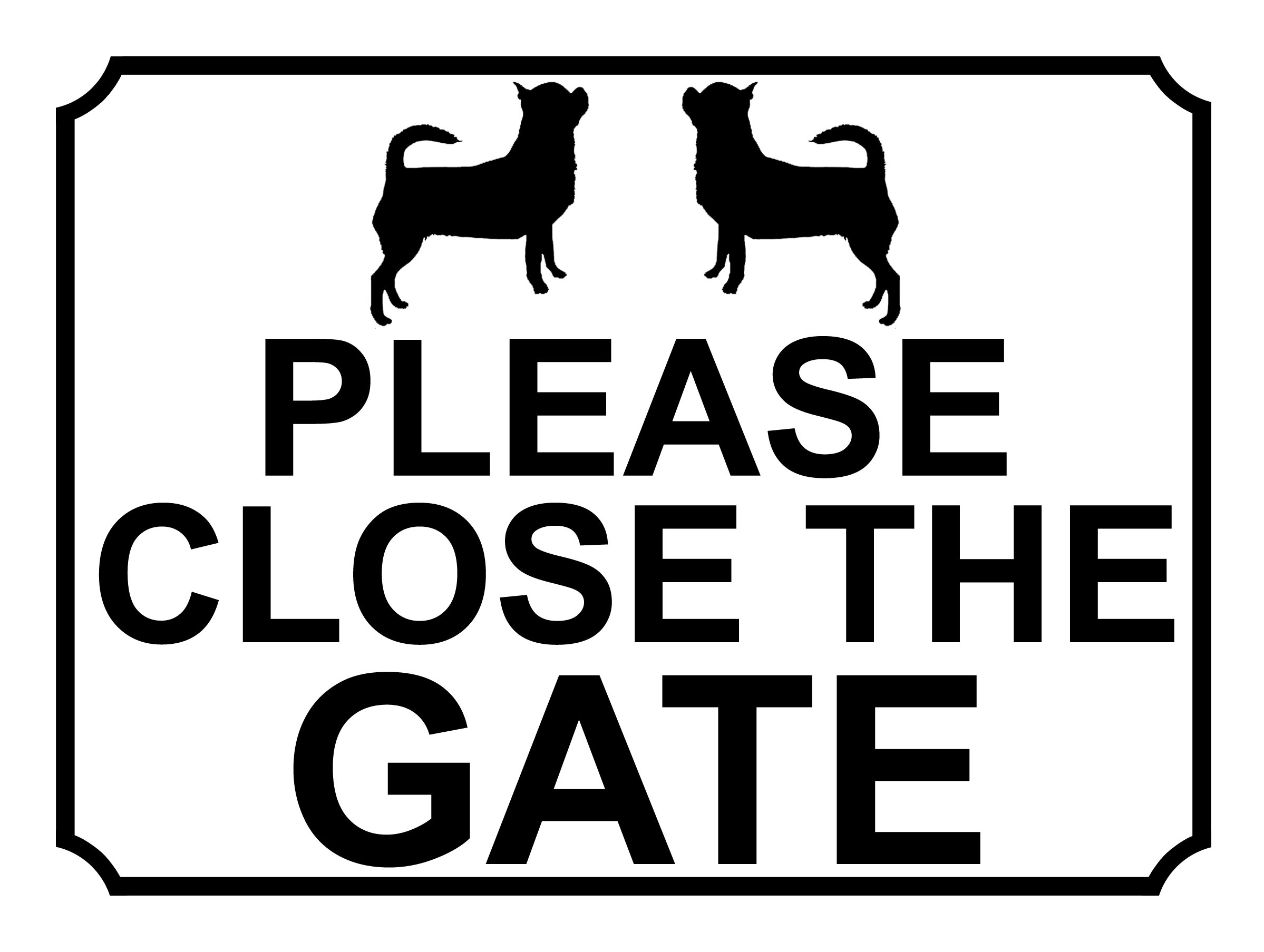 SHAWPRINT PLEASE CLOSE THE GATE DOG THEME METAL SIGN 200MM X 150MM (502H1)
