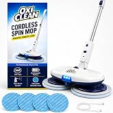 OxiClean Cordless Electric Mop - Power Rotating Spin Mop for Floor Cleaning | 4 reusable microfiber pads, one touch sprayer, 200RPM motor, refillable tank, ideal for hardwood, tile, and laminate floors