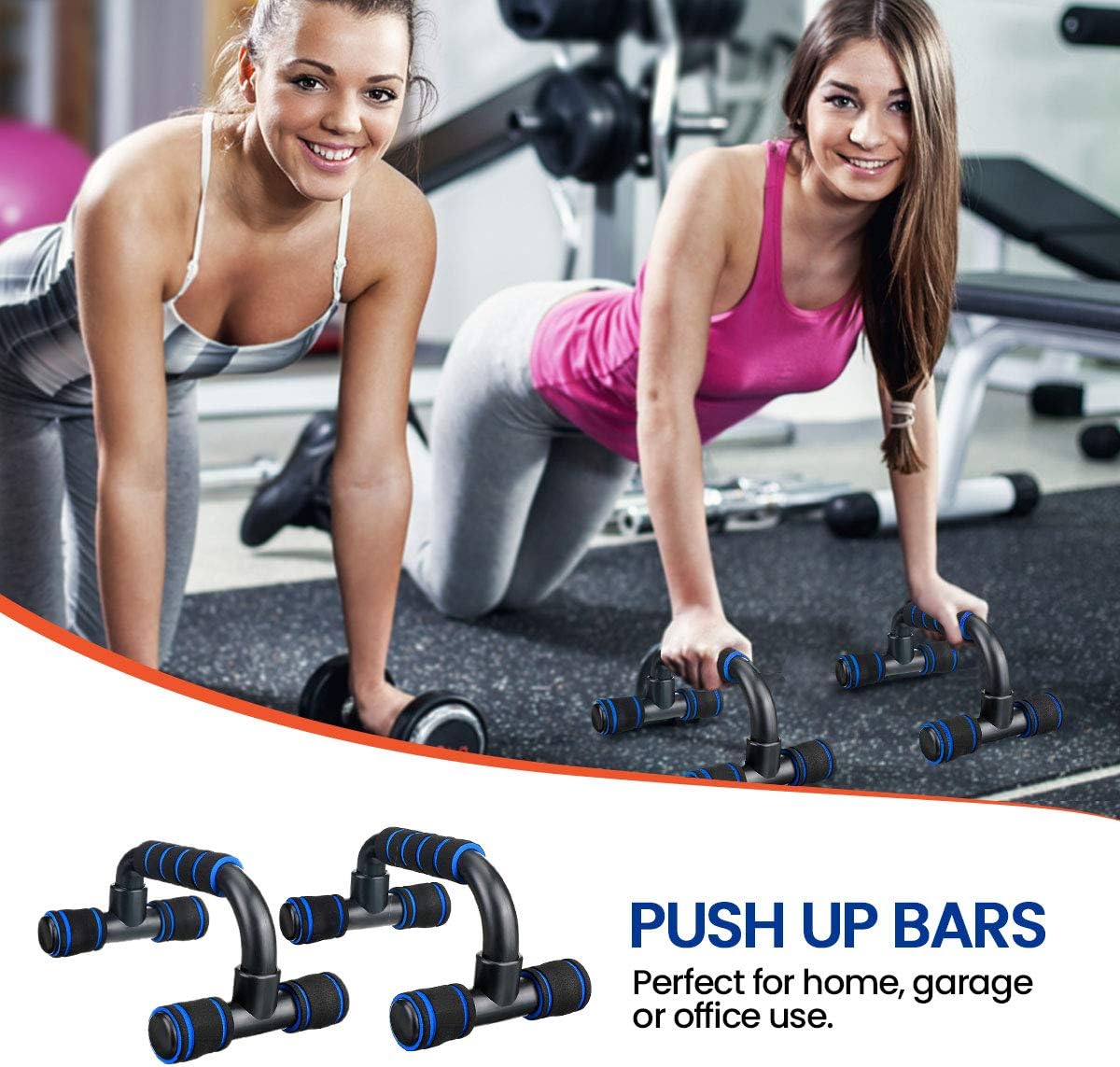 SGODDE Push Up Bars Pushup Handle with Cushioned Foam Grip and Non-Slip Sturdy Structure Portable Push Up Handles for Floor Home Workout Stands for Men Women Strength Training Dark Blue : Sports & Outdoors