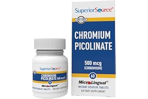 Superior Source Chromium Picolinate - Supplement Formula Supports Healthy Sugar Metabolism - 500 mcg, 50 Instant Dissolve Tablets