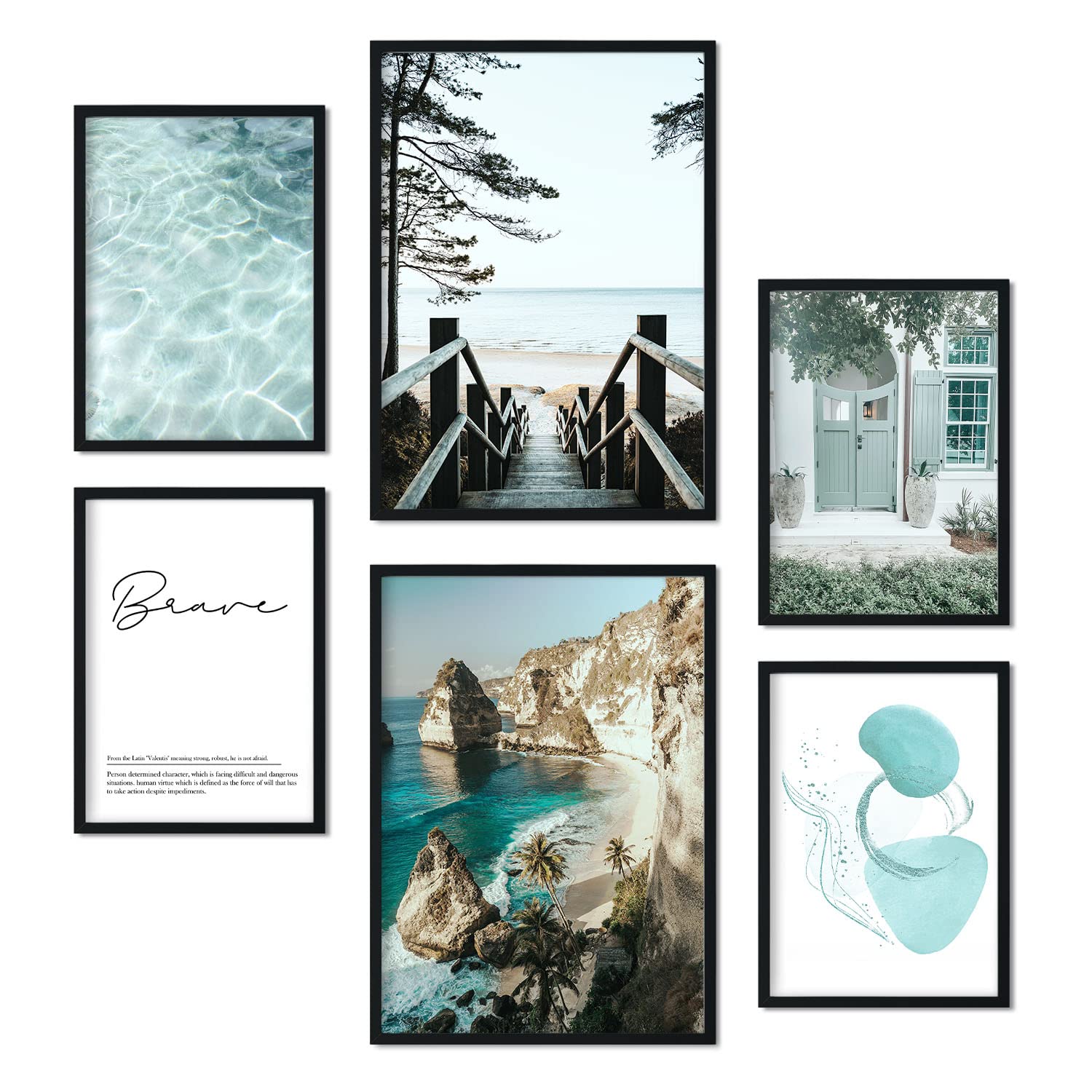 Nacnic - 6 sets of photography Prints Turquoise Water - Wall Mural Art Decoration Decoration Room Salon - Beach, Relax, Calmness - A3 and A4 - Unframed — image 1