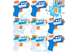 8 Pack Water Squirt Gun for Kids, Mini Water Pistol for Summer Pool Garden Beach, Birthday Party Favors Fillers for Boys Girl