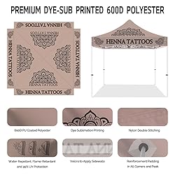10x10 Henna Tattoo Themed Pop Up Canopy