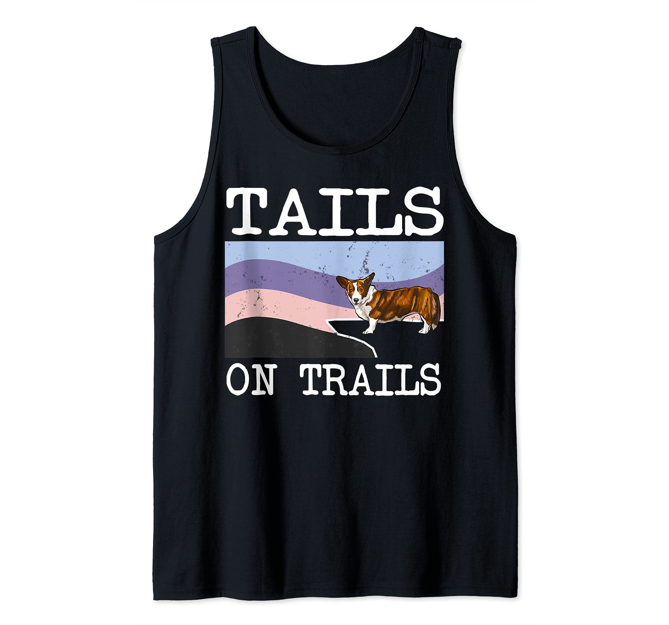 Cardigan Welsh Corgi Tails On Trails Funny Dog Hiking Tank Top