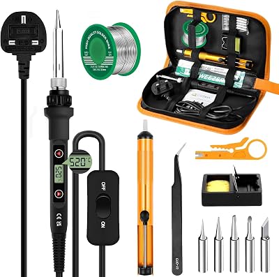 Beizkna 80W Soldering Iron Kit LCD Temp 180-520°C 13 in 1 Soldering Tool