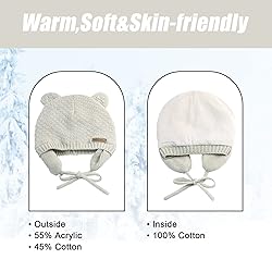 BAVST Baby Beanie Hat for Winter with Earfalp Cute