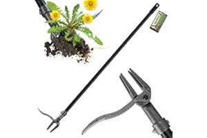 RexWeed Weed Puller, Stand Up Weed Puller Tool with Steel Long Handle & 4-Claw Steel Head, 46" Adjustable Handle Weeder Tool, Easily Remove Weeds Root Without Bending, Pulling, or Kneeling