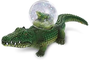 CoTa Global Alligator Snow Globe - Sparkly Water Globe Figurine with Sparkling Glitter, Collectible Novelty Ornament for Home Decor, for Birthdays, Christmas, and Valentine's Day - 45mm