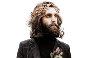 MOSTORY Golden Greek Laurel Crown - God Elf Leaf Headpiece Royal King’s Headband Elven Circlet for for Adult Queen Renaissance Halloween Cosplay Outfit