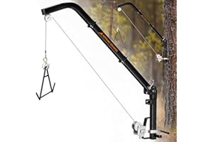 Glosaie Tree Mounted Deer Hoist for Hunting, 400LBS Deer Feeder with Gambrel and 26FT Steel Cable, Deer Hanger for Skinning, 