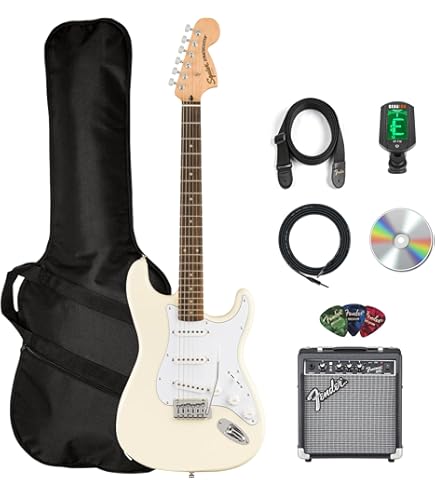 ギター SQUIER STRATOCASTER By Fender Amazon.com: Fender Squier Stratocaster Electric Guitar Pack, Brown
