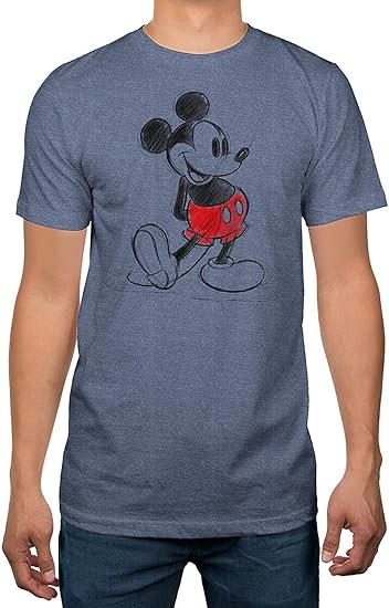 ディズニー ミッキーマウス スタンディングポーズ メンズ Tシャツ ブルー Tシャツ カットソー 通販 Amazon