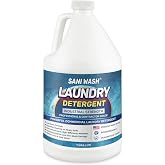 Sani Wash Professional Liquid Laundry Detergent &ndash; Commercial &amp; Industrial Grade, Low-Suds Formula | Powerful Cleaning for Hotels, Laundromats &amp; Healthcare | Bulk Concentrated Detergent | Made in USA