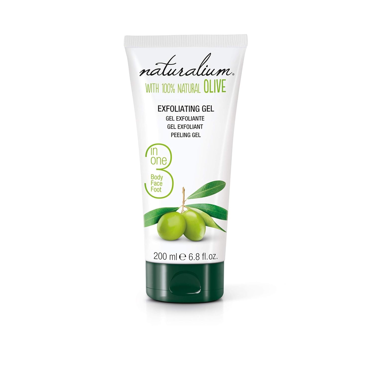 Amazon Com 3 In 1 Exfoliating Gel For Body Face And Foot Peeling Gel With Spanish Natural Olives By Naturalium Cleans Tones Eliminate Dead Skin Cells Non Greasy Formula Perfect For