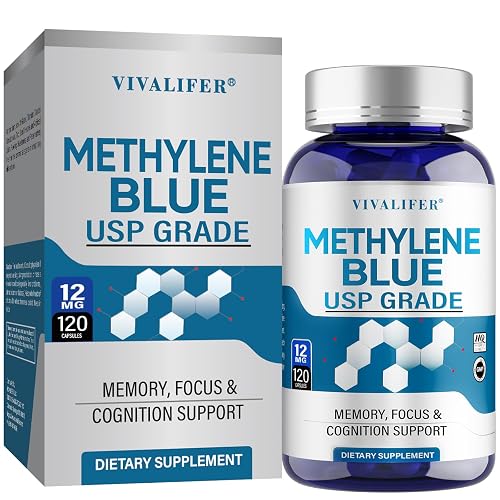 Methylene Blue Capsules 120 Count - USP Pharmaceutical Grade 99% Purity ...