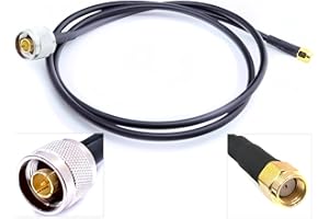 N Male to RP-SMA Male Connector Antenna Pigtail Coaxial 2.4Ghz/5Ghz 3D-FB Low Loss Copper Cable (6.5ft (2m/200cm) Length)