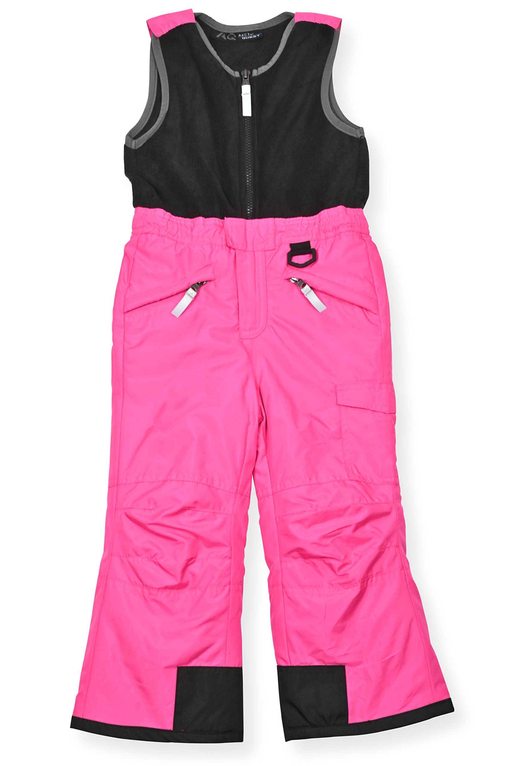 Arctic Quest Kids Fleece Ski Bib, Intense Pink, 4T Image