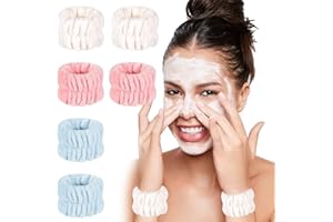 Microfiber Wrist Wash Bands Set, Soft Spa Wrist Washband Face Wash Wristband Absorbent Wristband Elastic Towel Wristbands Mak
