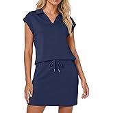 Casly Lamiit Womens Two Piece Skirt Sets Tennis Outfits Casual Cap Sleeve Lapel Shirt Summer Athletic Sport Short Skort Set