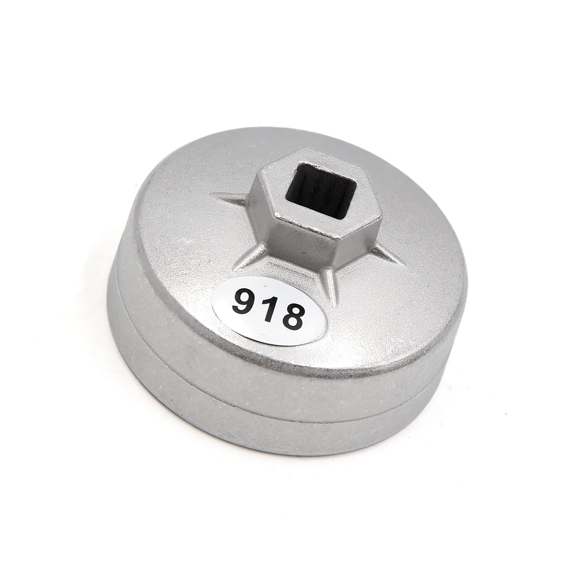 Photo 1 of Motoforti Universal Oil Filter Cap Wrench Socket Removal Tool, 74mm Inner Dia, 15 Flute, 918 Aluminum Alloy, Silver Tone