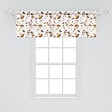 Ambesonne Autumn Window Valance, Colorful Mushroom