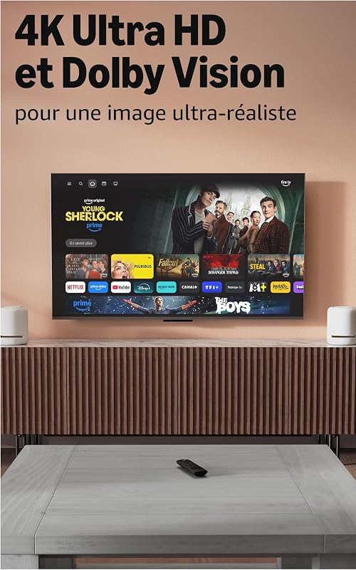 Fire TV Stick 4K Plus, avec prise en charge du Wi-Fi 6 et des technologies Dolby Vision/Atmos et HDR10+, Trouvez vos séries plus rapidement avec Alexa+