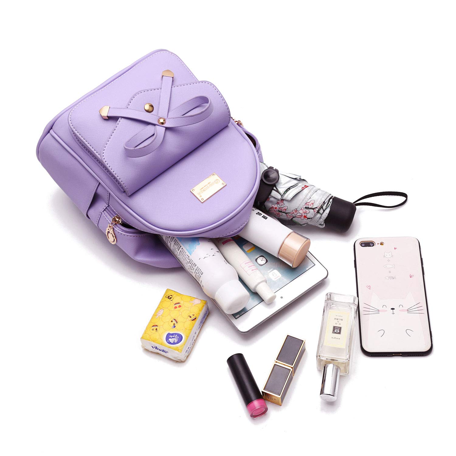 I IHAYNER Girls Bowknot Cute Leather Backpack Mini Backpack Purse for Women