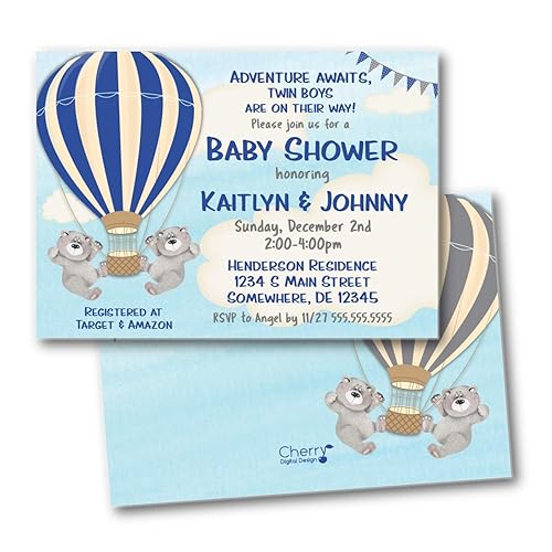 teddy bear hot air balloon baby shower