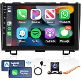 [2G+64G] Android 15 Car Stereo for Honda CRV 2007-2011 | Wireless Carplay/Android Auto with WiFi GPS Navigation, 9" Touchscreen Bluetooth Car Radio Support USB FM/RDS EQ HD Backup