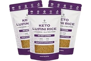 Aviate Keto Rice Orzo - Low Carb (3g Net) Lupini Rice/Pasta, High Protein (18g), Gluten-Free, Made with Lupin Flour, Plant Ba