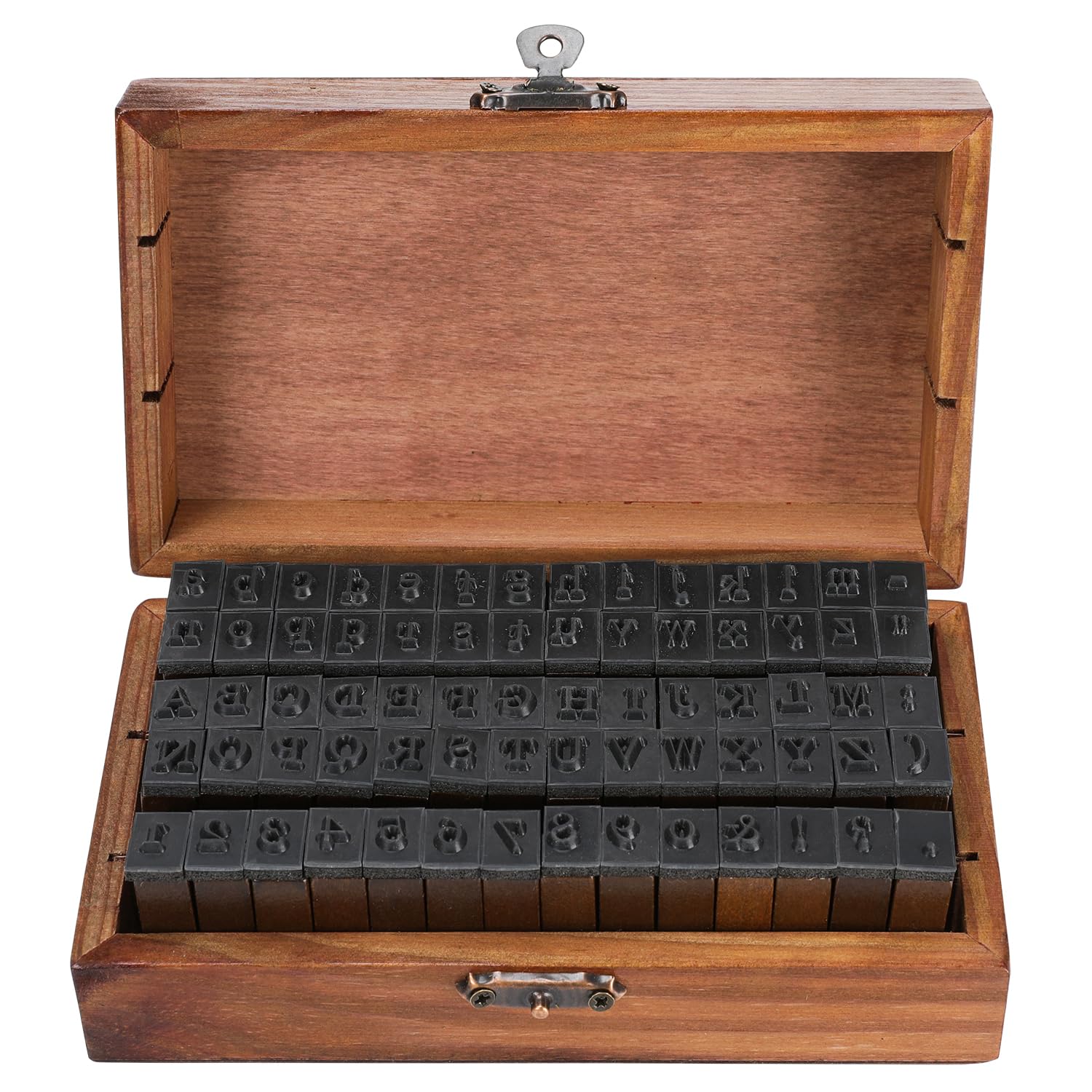 KMIKE Alphabet Stamps Set 70pcs Letter Number Symbol Vintage DIY Craft Card Making Wood Rubber Stamp