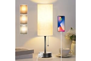 DOTT ARTS Bedside Table Lamp for Bedroom, 3-Color Small Lamps with Pull Chain, Bedroom Table Lamps for Night stands,Desk Reading Light AC Outlet Nightstand Lamp for Living Room Decor/Dorm/Office Bulb Included